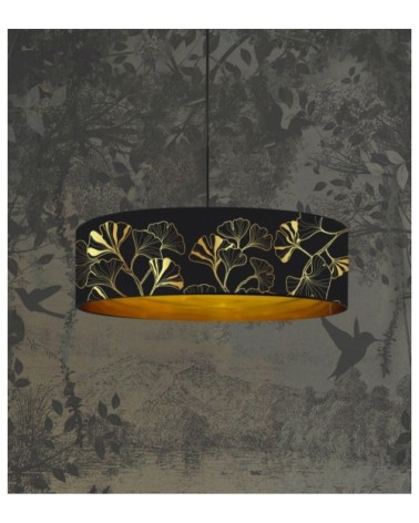 Suspension doré imprimé noir et or Iris Ø 65 x H 28