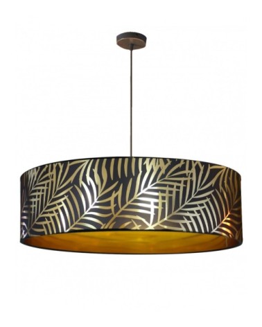 Suspension doré imprimé noir et or palmera Ø 65 x H 28