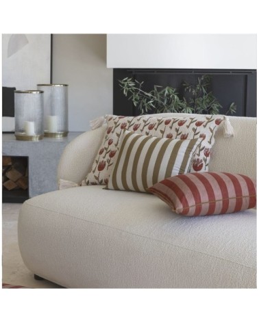 Housse de coussin en coton - crème et cumin - 80 x 50 cm