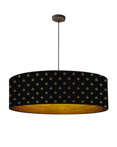 Suspension doré imprimé noir et or Lys Ø 65 x H 28