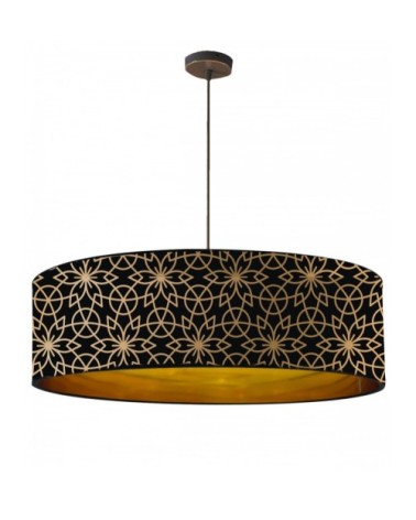 Suspension doré imprimé noir et or Rosace Ø 65 x H 28