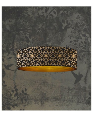 Suspension doré imprimé noir et or Rosace Ø 65 x H 28