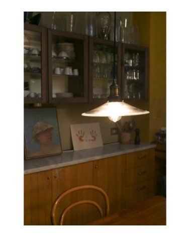 Suspension classique noir/or métal + verre