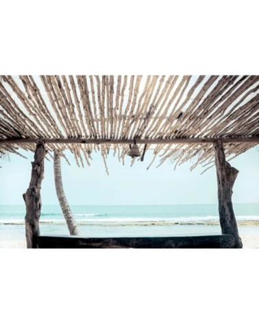 Tableau sur toile cabane sur plage 45x65 cm