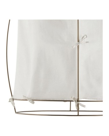 Suspension en tissu blanc et métal doré finition laiton - h. 75 cm