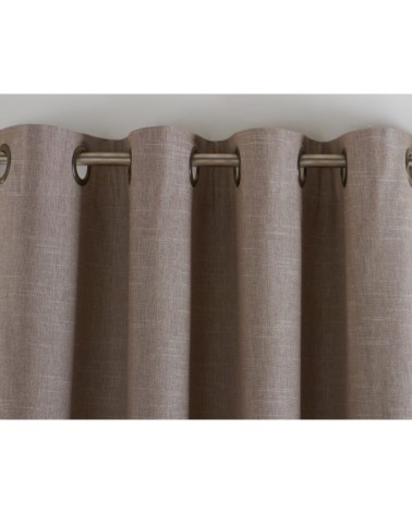 Rideau à l'unité monté sur illet 135x260 en coton marron