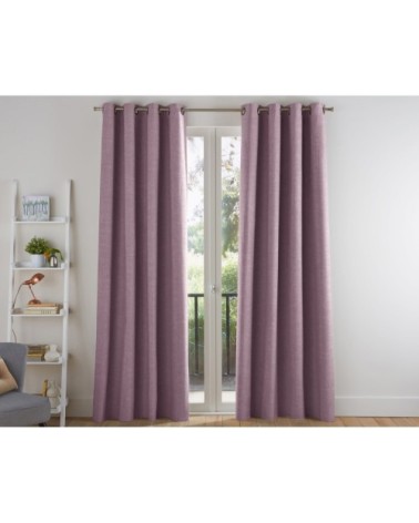 Rideau à l'unité monté sur illet 135x260 en coton violet