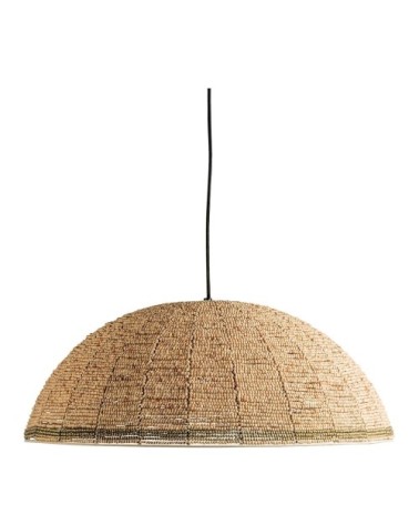 Suspension en perles en bois - naturel et doré - ø 65 cm