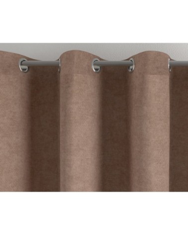 Rideau à l'unité monté sur illet 140x260 en polyester beige