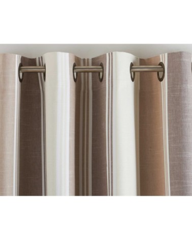 Rideau à l'unité monté sur illet 135x260 en coton beige