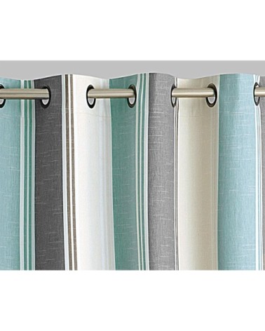 Rideau à l'unité monté sur illet 135x180 en coton vert