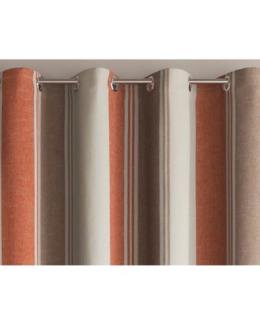 Rideau à l'unité monté sur illet 135x260 en coton rouge