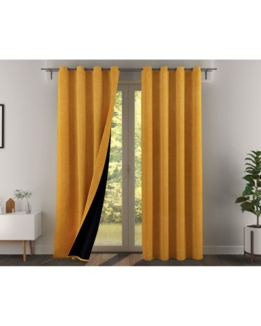 Rideau à l'unité monté sur illet 140x260 en polyester jaune
