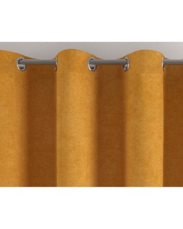 Rideau à l'unité monté sur illet 140x260 en polyester jaune