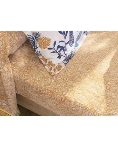 Drap-housse 90x190 jaune en coton