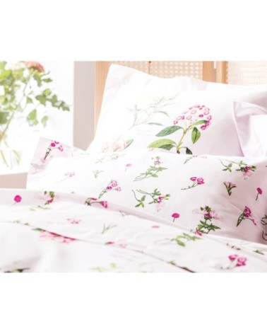 Housse de couette réversible 140x200 blanc en coton