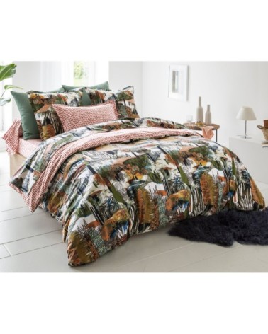 Housse de couette réversible 140x200 multicolore en coton