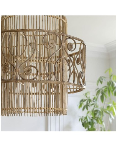 Suspension non électrifiée en rotin - diam. 70 cm