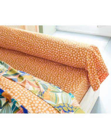 Taie d'oreiller 43x185 multicolore en percale de coton