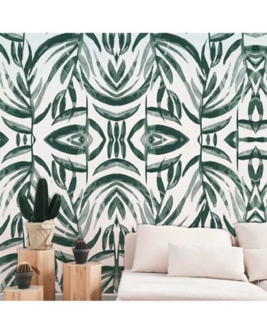 Papier peint panoramique ethnique 425 x 250  vert