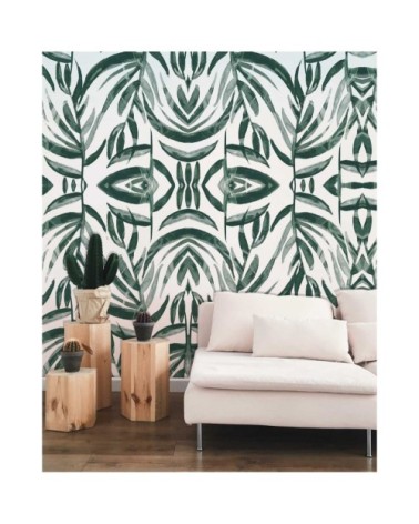 Papier peint panoramique ethnique 255 x 250  vert