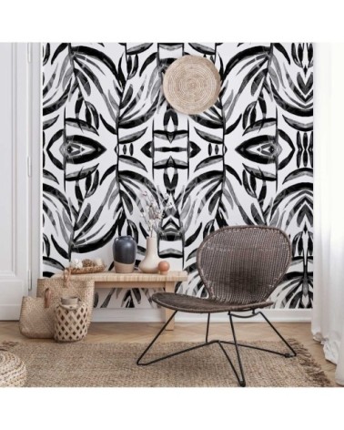 Papier peint panoramique ethnique 340 x 250  noir