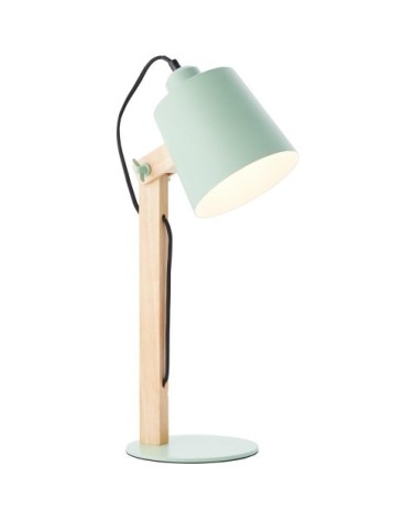 Lampe bois verte H51,5cm