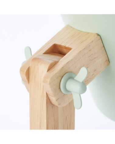 Lampe bois verte H51,5cm