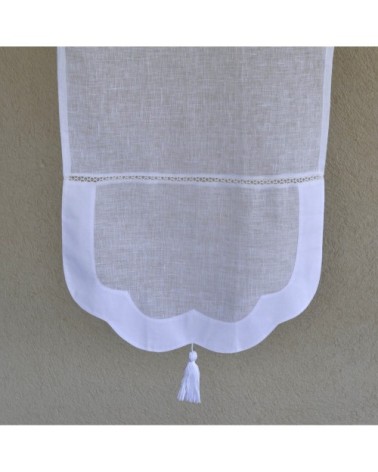 Brise bise avec festons et pompons 45X120 CM