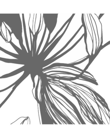 Papier peint panoramique fleur graphique 425 x 250  gris