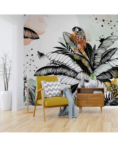 Papier peint panoramique dans la jungle 340 x 250  vert