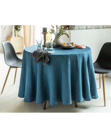 Nappe rectangulaire bleu en polyester 150x200