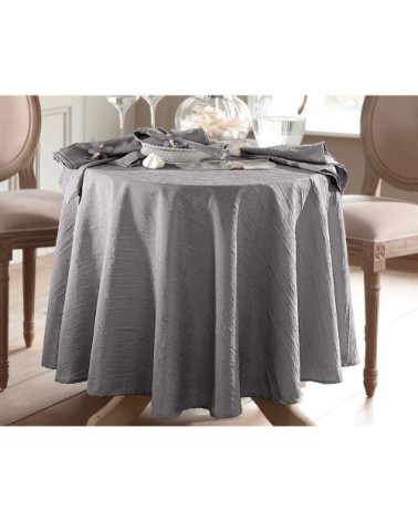 Nappe ovale gris en polyester 180x285