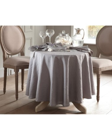 Nappe Ronde beige en polyester 180x180