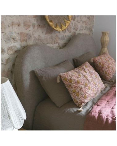 Tête de lit en tissu - gris - 201 x 11 x 125 cm