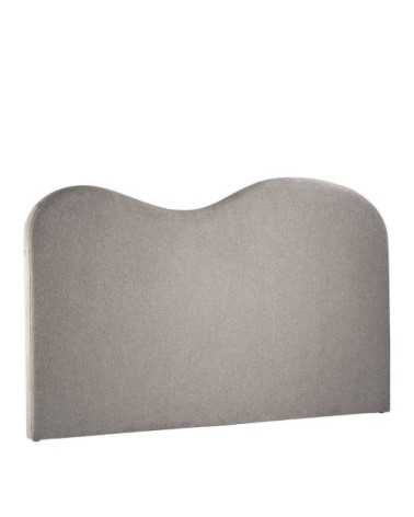 Tête de lit en tissu - gris - 201 x 11 x 125 cm