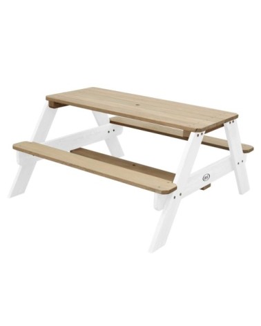 Table de pique-nique en bois avec parasol