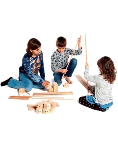 Jeu de construction géant en bois coffret bois 79 pces