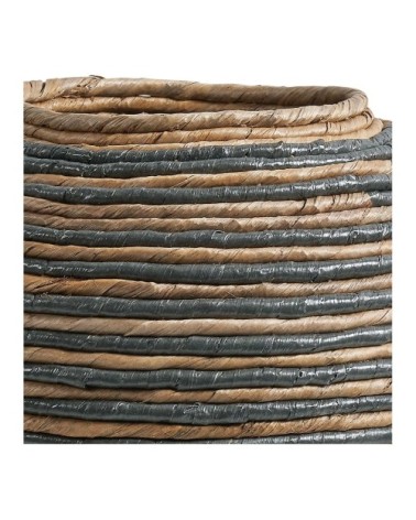 Jarre décorative en abaca - naturel et bleu