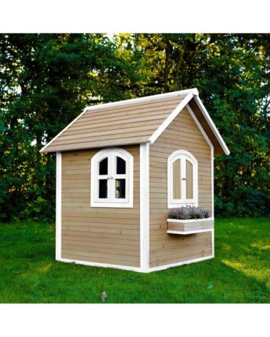 Maisonnette en bois brun/blanc