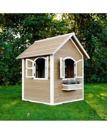 Maisonnette en bois brun/blanc