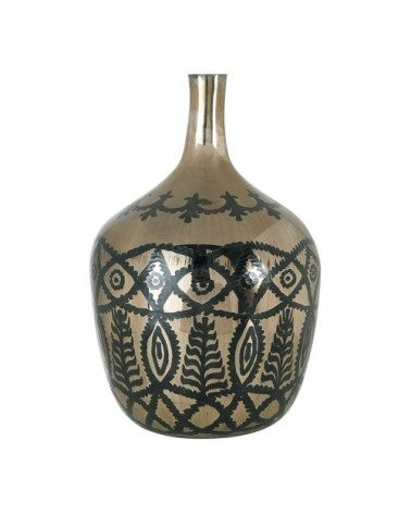 Vase bonbonne en verre givré - doré - diam. 34 x 51 cm