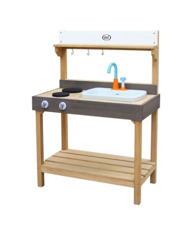 Cuisine en bois intérieure extérieure taille moyenne