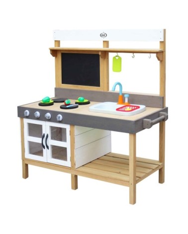 Cuisine en bois intérieure extérieure grande taille