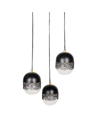 Suspension triple métal noir stilla