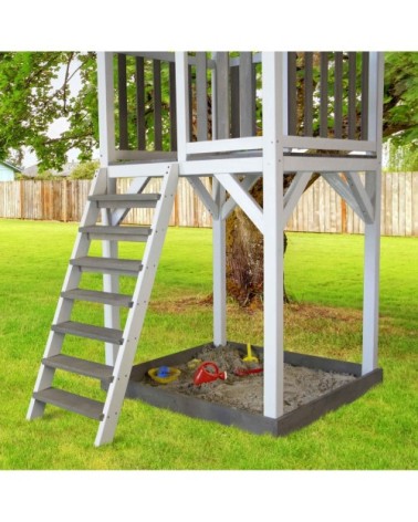 Tour de jeu avec toboggan gris