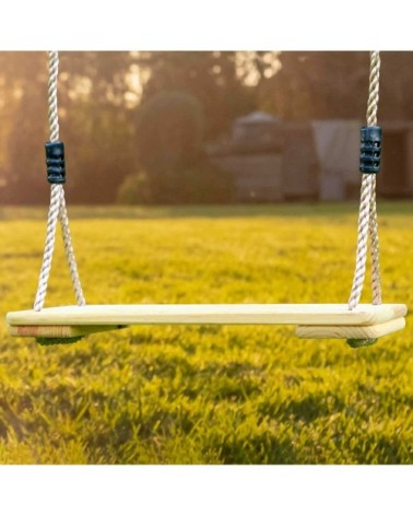 Portique en bois gris/blanc avec balançoire siège nid rond