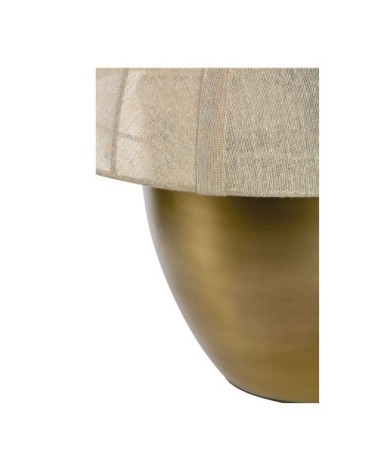 Lampe en métal doré - abat-jour en tissu crème - ø 48 x 50 cm