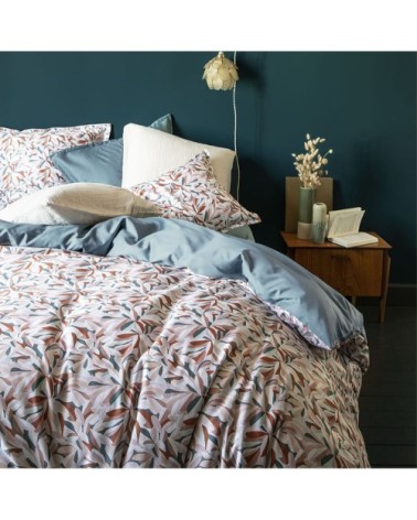 Housse de couette imprimée en satin de coton rose 200x200