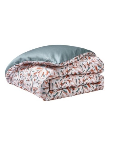 Housse de couette imprimée en satin de coton rose 200x200